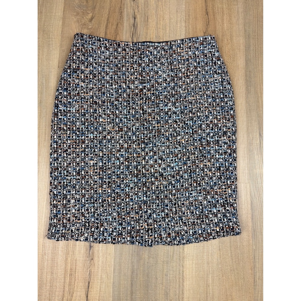 Talbots Petites Wool Blend Tweed Pencil Skirt Mills Indigo Multi 10P NWT